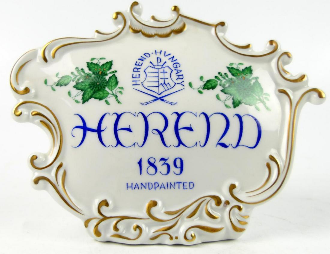 HEREND HUNGARY "CHINESE BOUQUET" DEALER PLAQUE Feb 15, 2022 ELITE