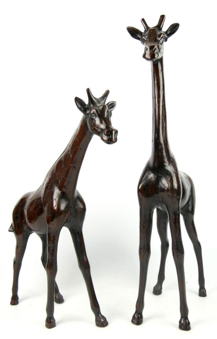 (2) BRONZE GIRAFFE SCULPTURES (1 of 6)