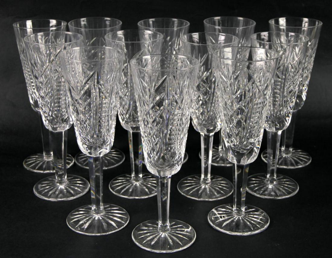 12 WATERFORD 7 1/2" CHAMPAGNE  FLUTES (1 of 5)