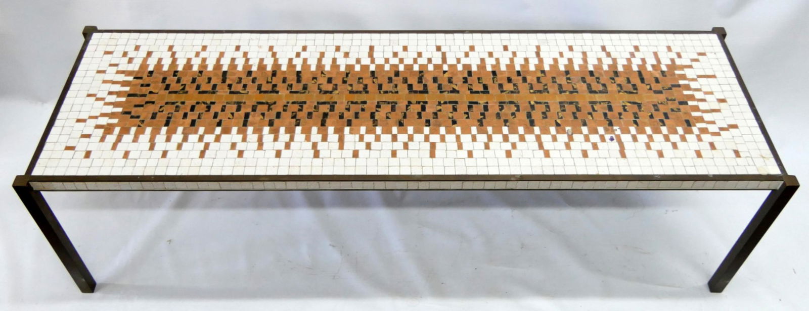 ATTR ROGER CAPRON 50s  BRONZE W/ TILE COFFEE TABLE (1 of 8)