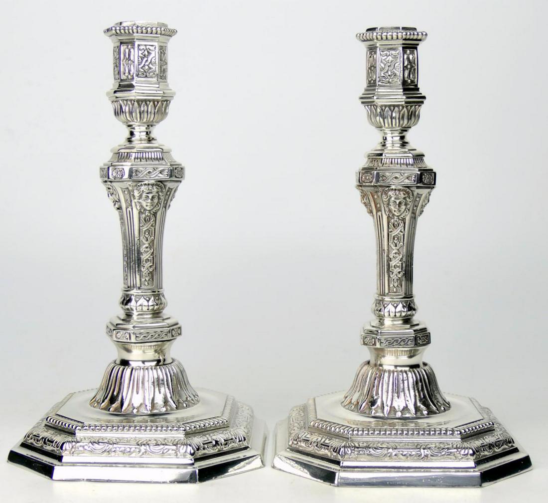 CHRISTOFLE "Malmaison"  SILVER  8.5" CANDLESTICKS (1 of 9)