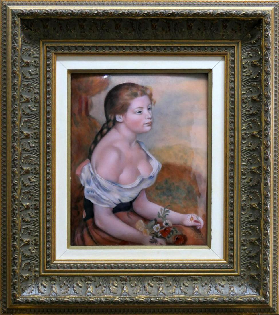 FAURE LIMOGES FRANCE PORCELAIN PLAQUE OF A WOMAN (1 of 5)