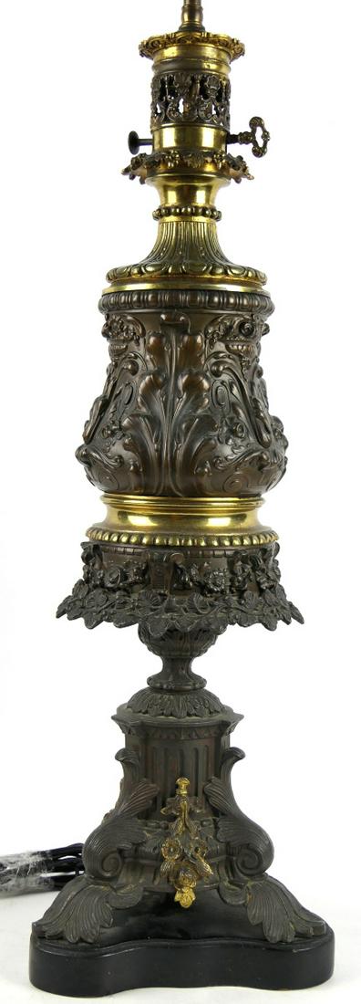 ANTIQUE METAL ORNATE 35" LAMP (1 of 8)