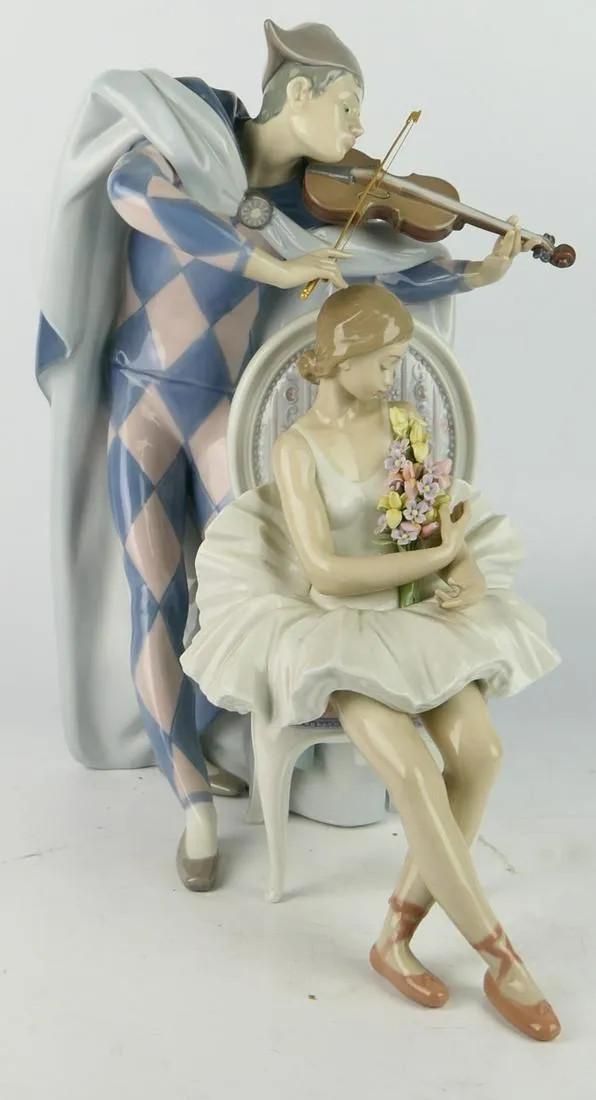 15" LARGE LLADRO PORCELAIN STATUE MAN WITH VIOLIN (1 of 1)