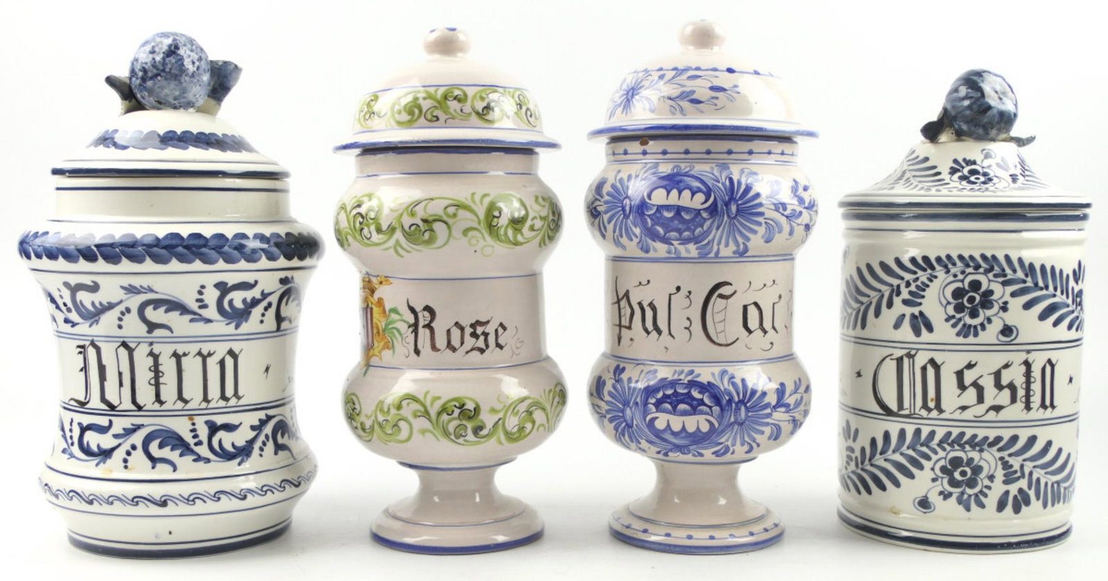 4 PC OLD APOTHECARY PORCELAIN 11" BOTTLES (1 of 4)