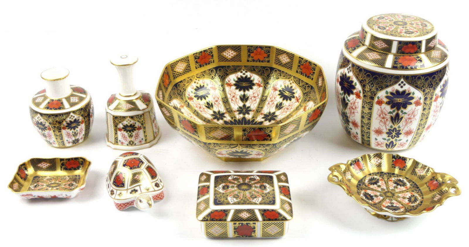 8 PC ROYALCROWN DERBY IMARI PORCELAIN GROUP (1 of 9)