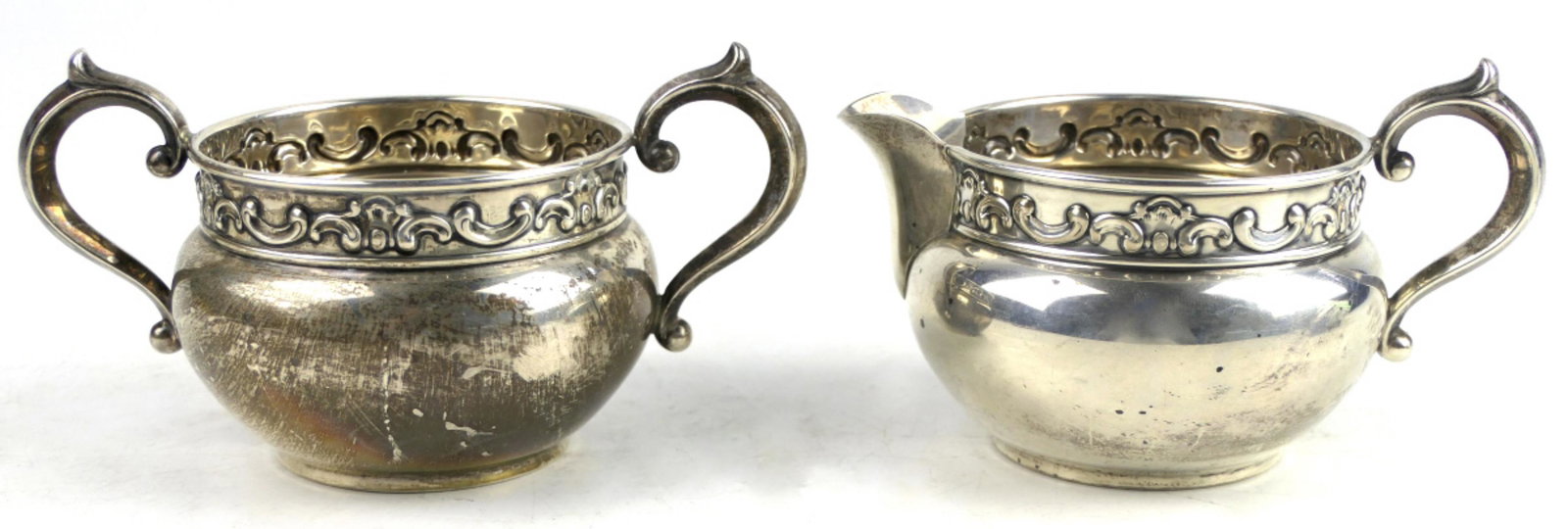 (2) GORHAM STERLING SILVER CREAMER & SUGAR 5.8 OZT (1 of 6)
