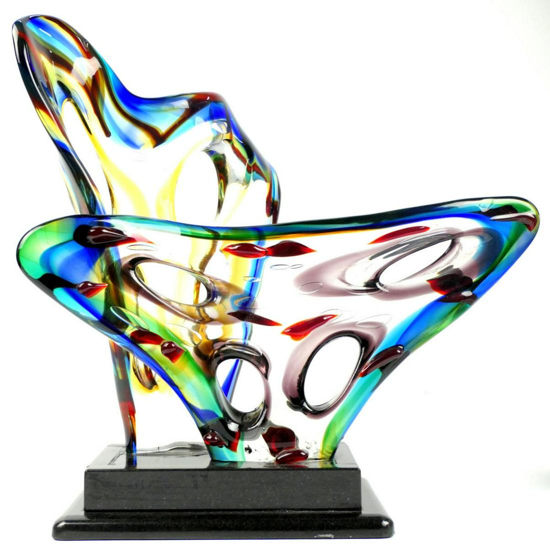 LARGE MURANO FREE FORM ART GLASS SCULPTURE (1 of 7)