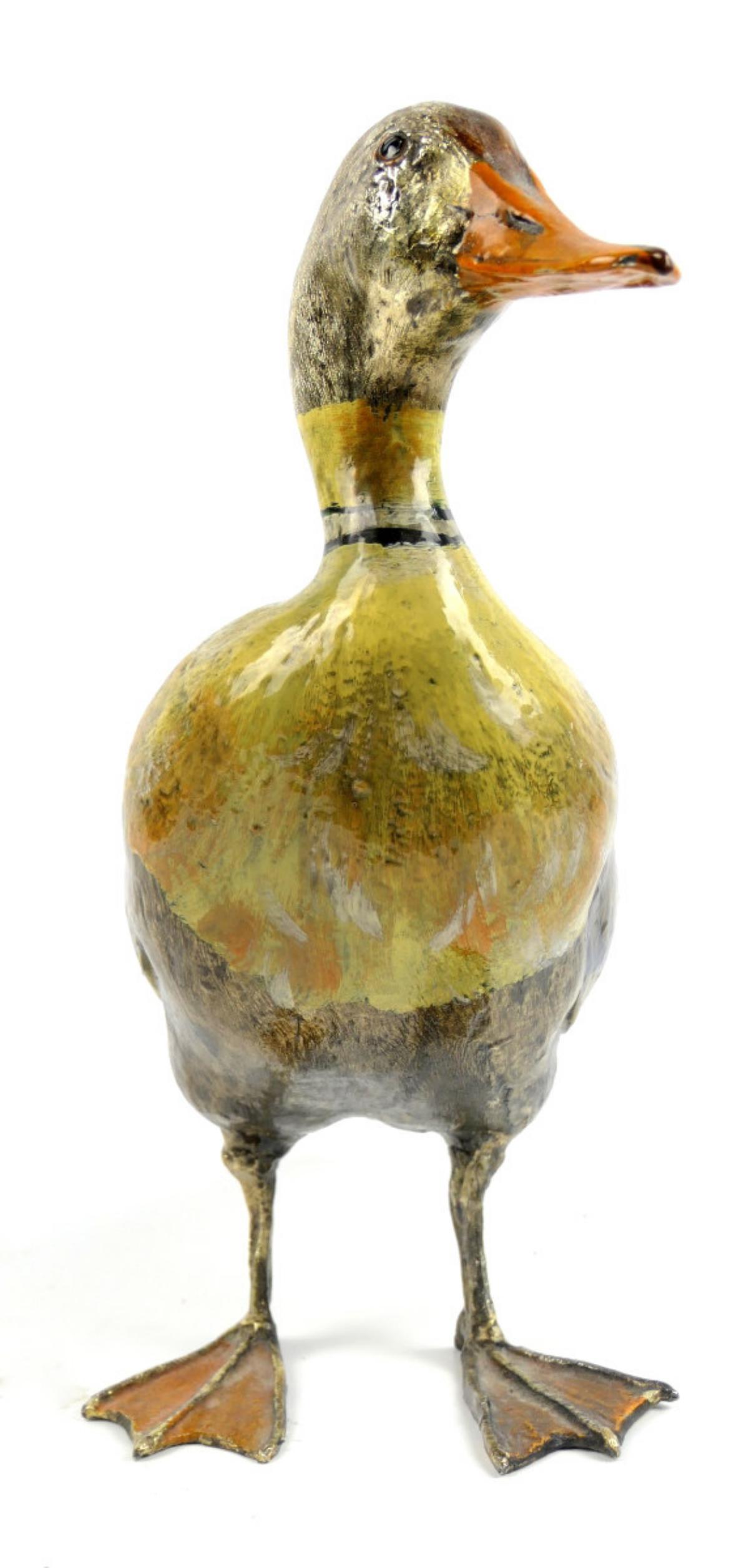 COLD PAINTED BRONZE DUCK 12"  SCULPTURE (1 of 6)