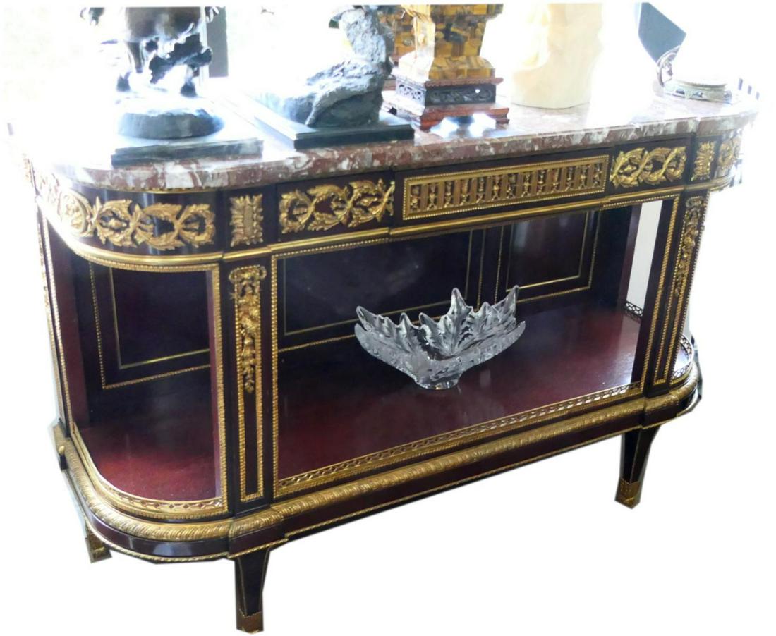 FRENCH MARBLE TOP CONSOLE WITH BRONZE  MOUNTS (1 of 8)