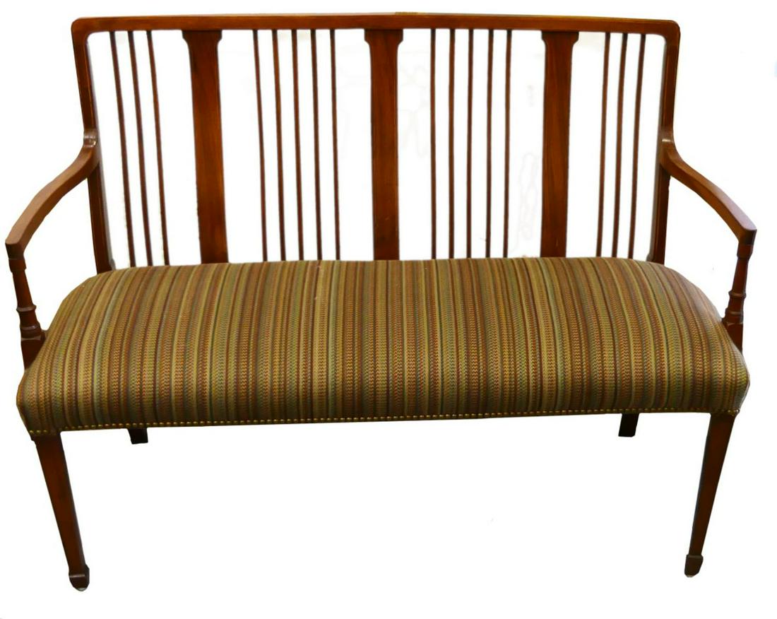 VINTAGE SETTEE ORIGIN UNKNOWN MID 20TH CENTURY (1 of 6)