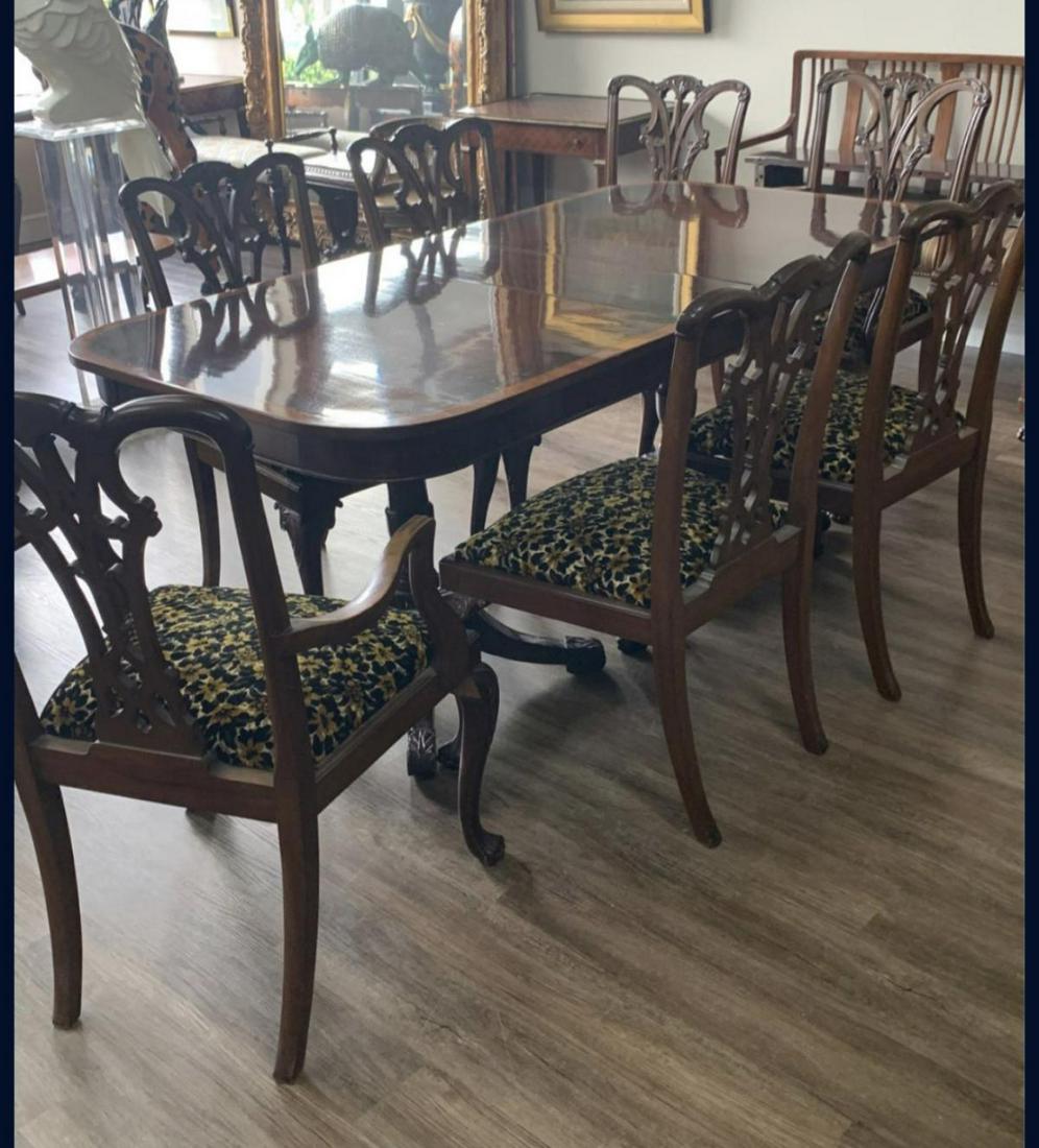 ANTIQUE CHIPPENDALE MAHOGANY DINING ROOM SET (1 of 2)