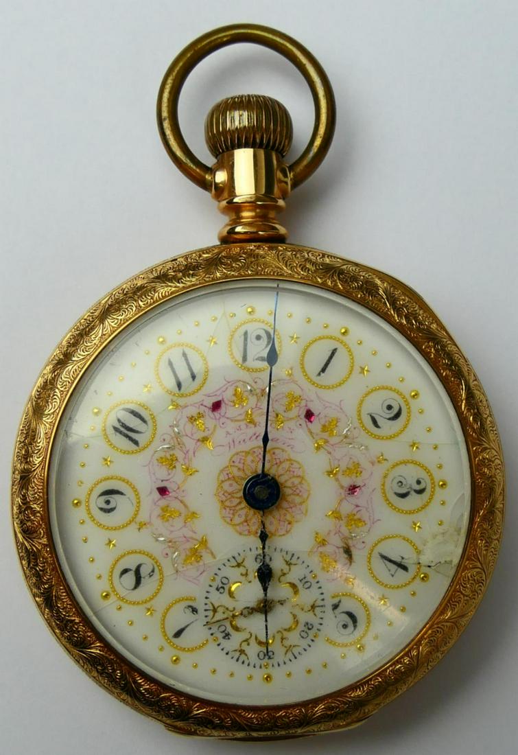 ANTIQUE WALTHAM GOLD PLATED OPEN FACE POCKET WATCH (1 of 12)