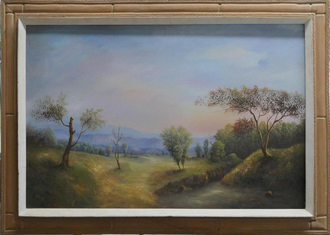 SIGNED HATIAN ART OIL ON CANVAS 43"X30": SIGNED HATIAN ART OIL ON CANVAS 43"X30" FROM GALERIA NADER.