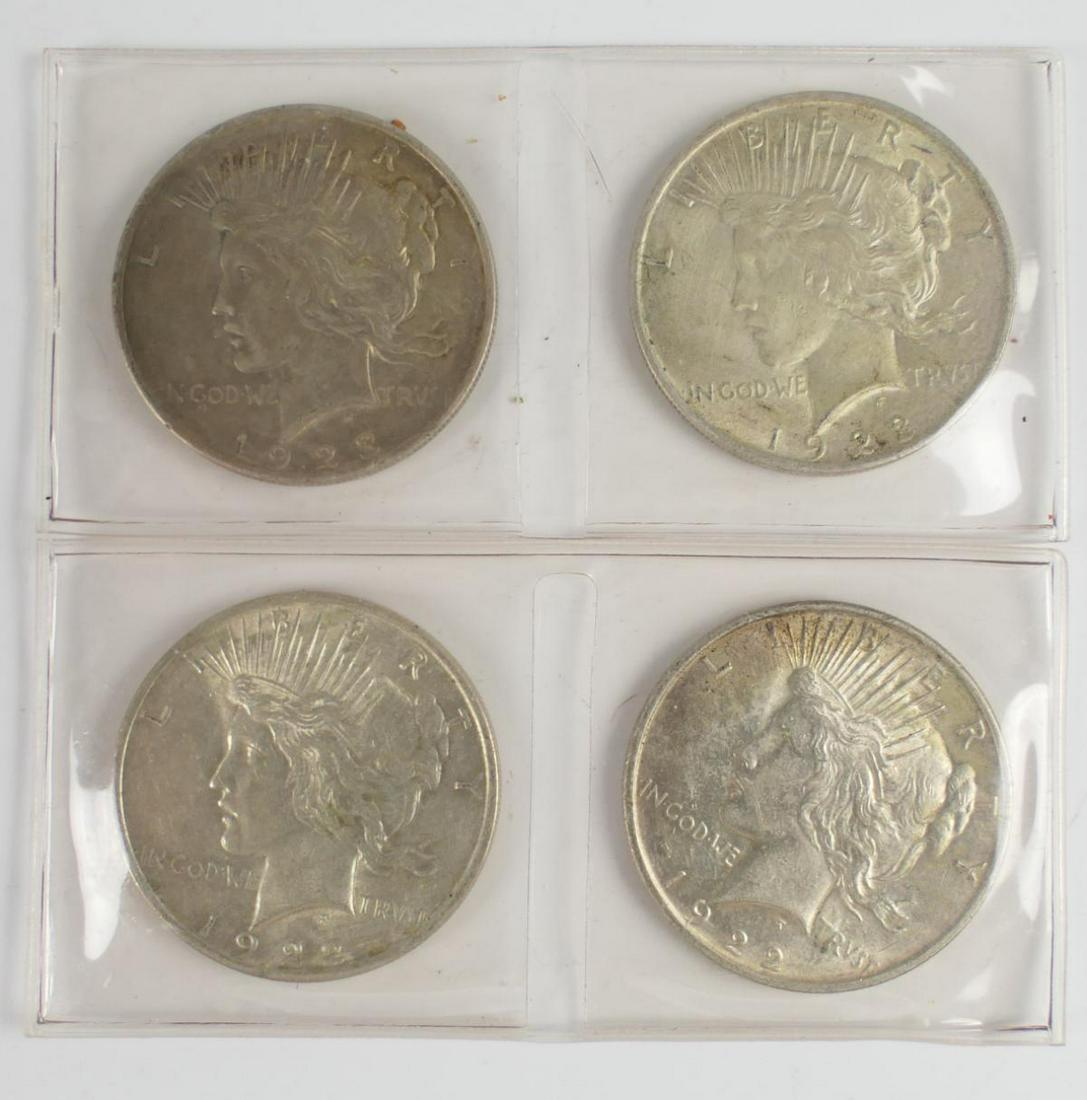 (4) 1922-28 SILVER PEACE ONE DOLLARS (1 of 2)
