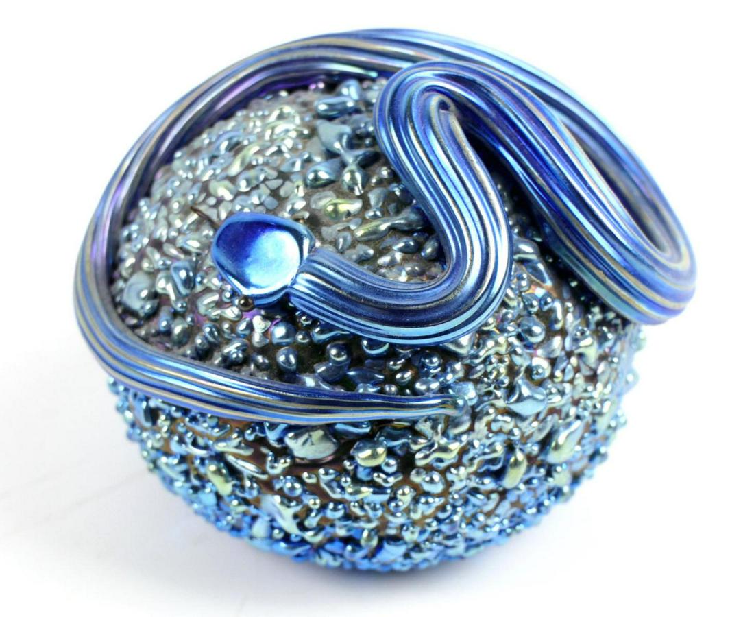 RARE ORIENT & FLUME SIGNED SNAKE GLASS PAPERWEIGHT (1 of 6)