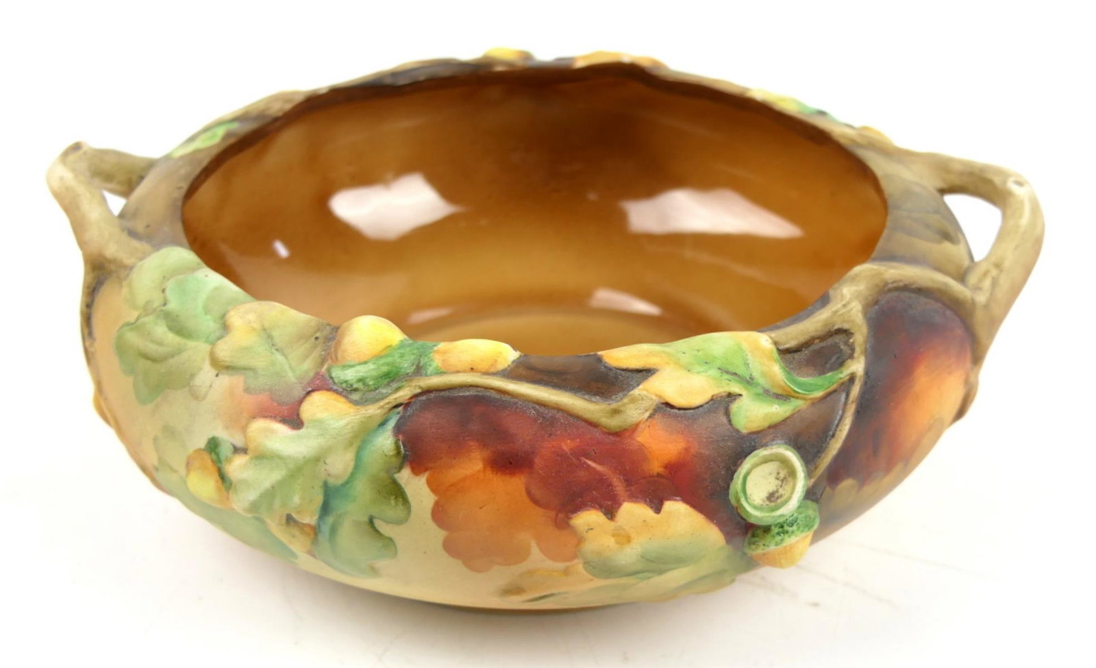 NIPPON HAND PAINTED HANDLED BOWL: NIPPON HAND PAINTED HANDLED BOWL, MEASURES 7 1/2" WIDTH.