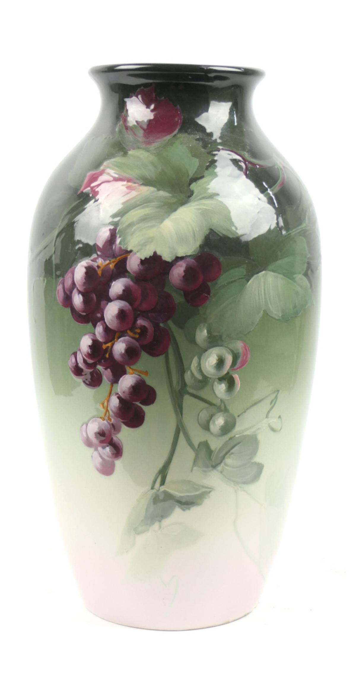 SIGNED WELLER PORCELAIN LARGE PAINTED 17" VASE (1 of 7)