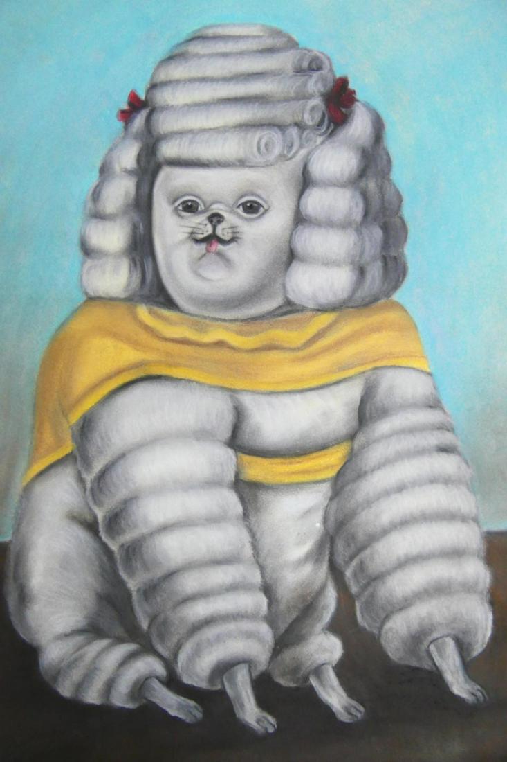 AFTER FERNANDO BOTERO (COLUMBIA b1932) DOG GOUACHE (1 of 3)