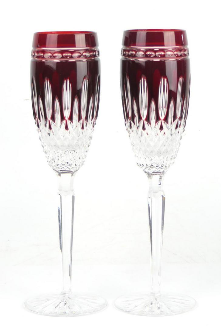 2 WATERFORD CRYSTAL CLARENDON RUBY RED GLASSES (1 of 4)
