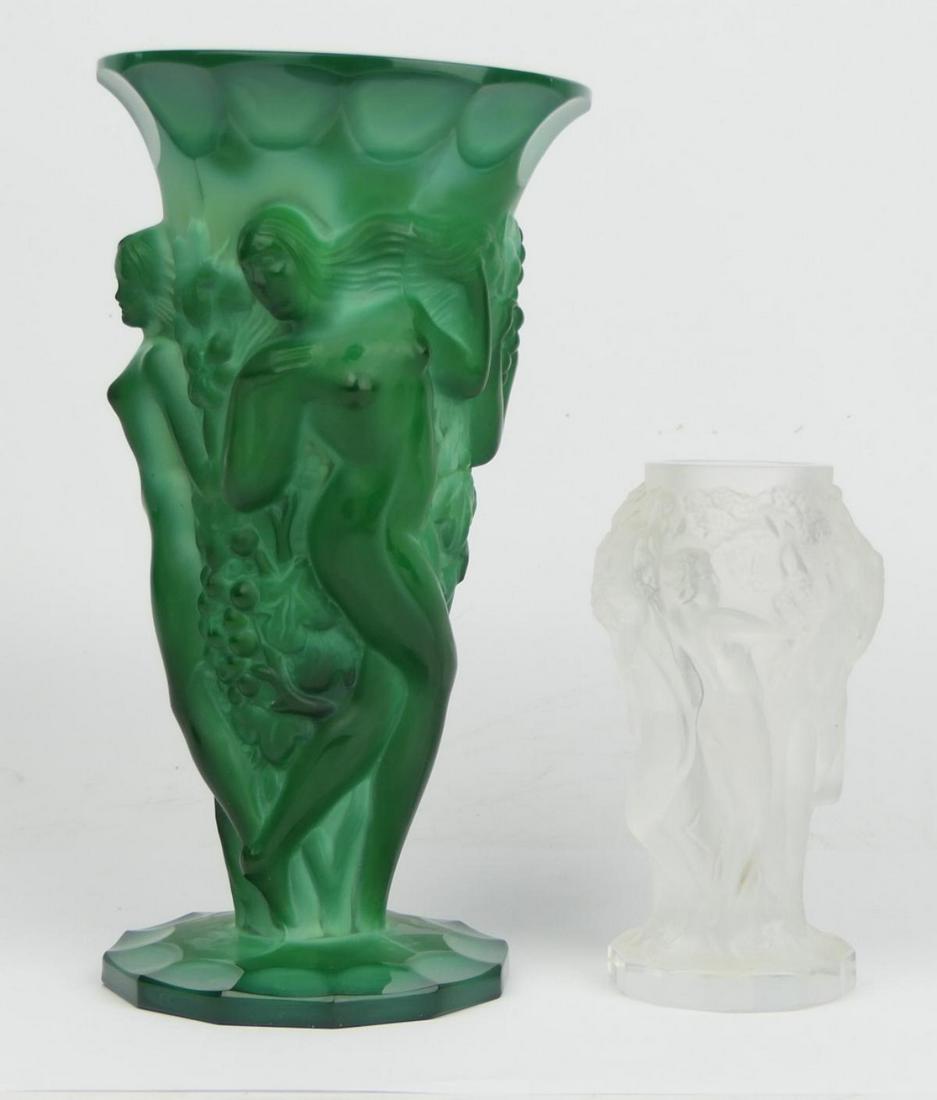 PAIR OF LALIQUE STYLE GLASS VASES (1 of 14)