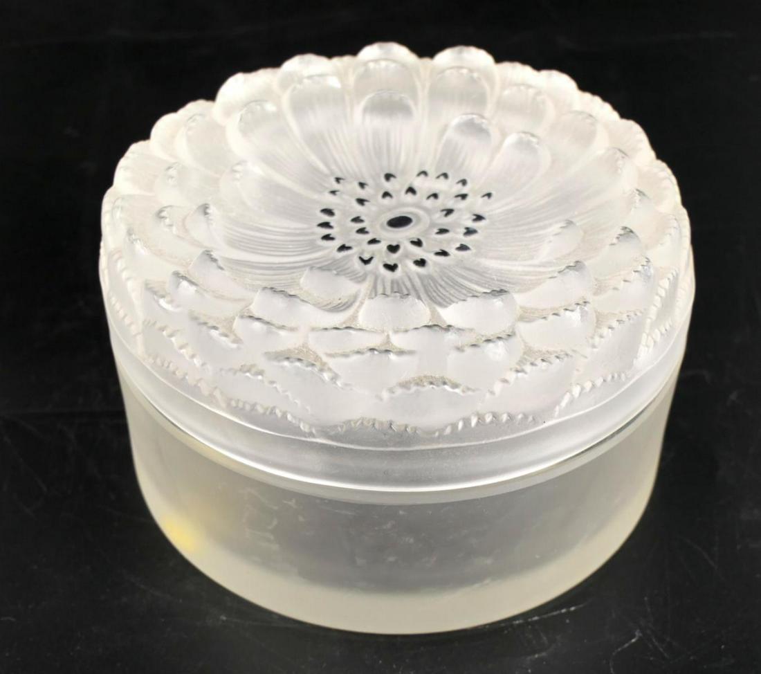 LALIQUE CRYSTAL 'DAHLIA' POWDER BOX (1 of 4)