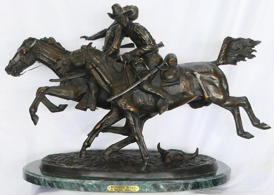 FREDERIC REMINGTON "THE WOUNDED BUNKIE" BRONZE (1 of 6)
