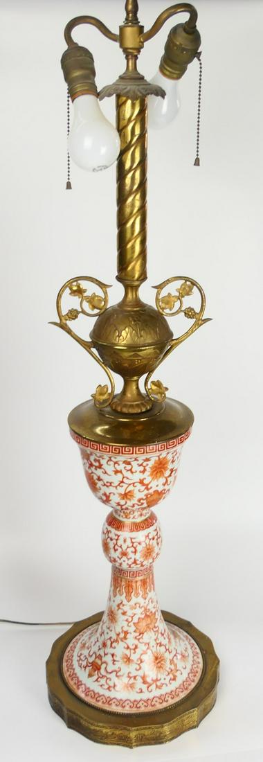 CHINESE HAND PAINTED PORCELAIN VASE LAMP (1 of 6)