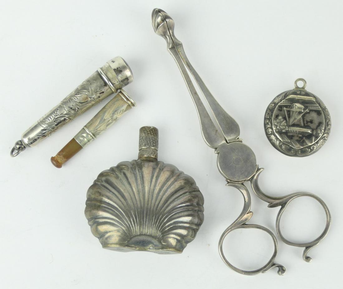 4PC ANTIQUE STERLING SILVER OBJECTS (1 of 5)