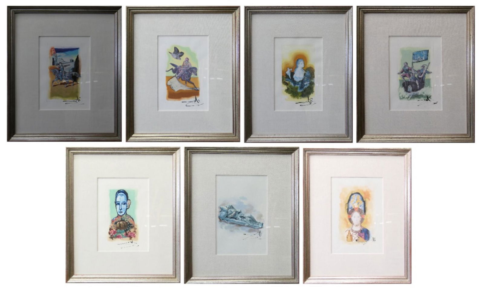 SALVADOR DALI (SPAIN 1904-1989) 7 COLLAGE GOUACHES (1 of 10)