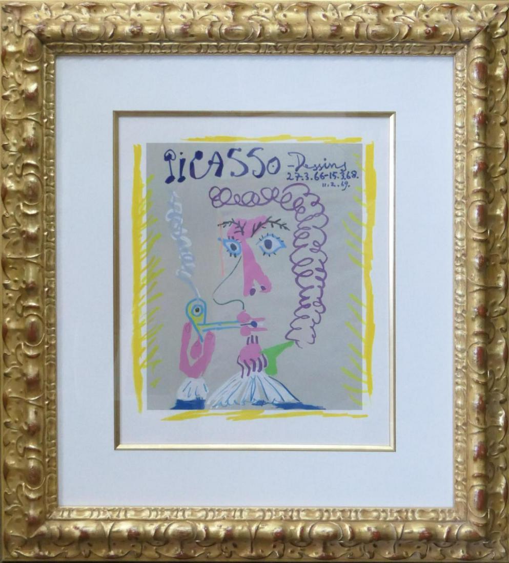 PABLO PICASSO "FUMEUR" FROM DESSING COLOR PRINT (1 of 4)
