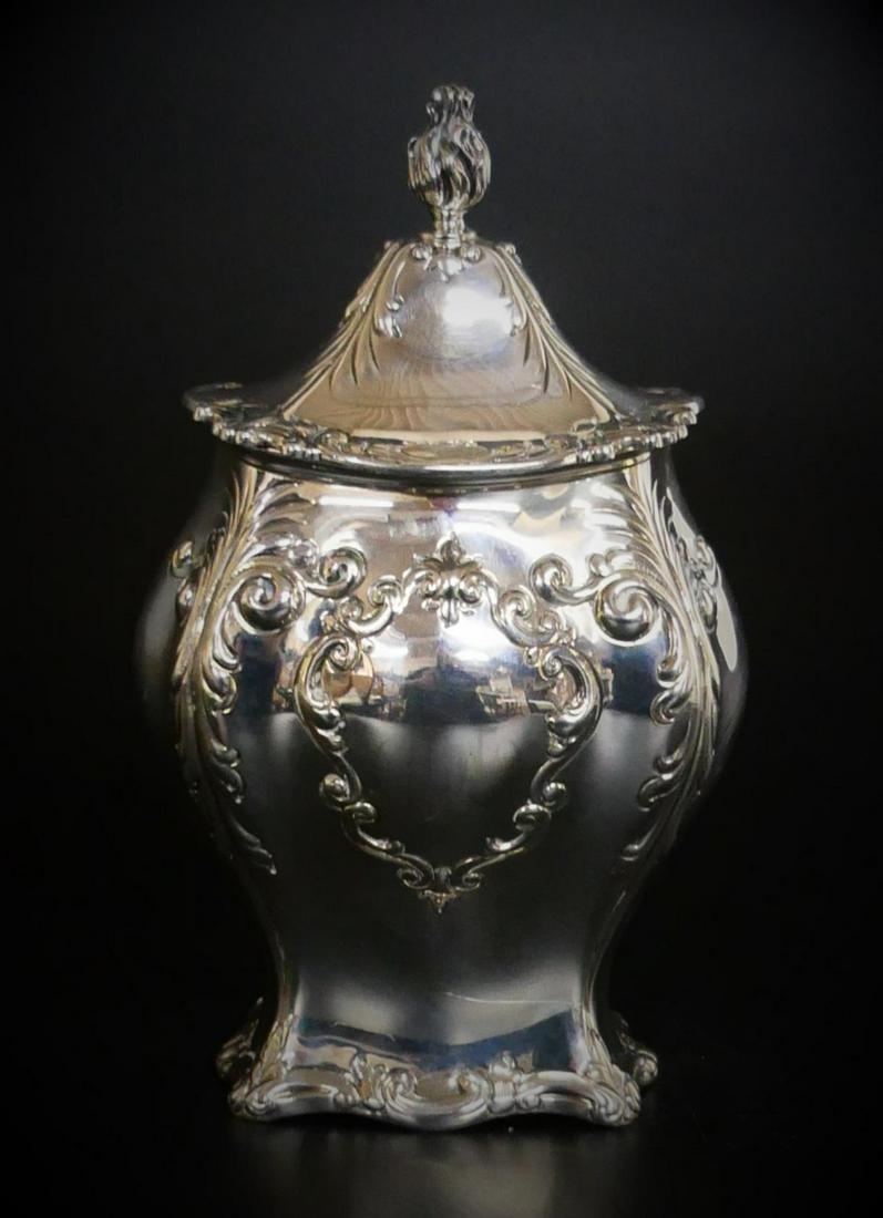 ART NOUVEAU REPOUSSE STERLING SILVER COVERED VASE (1 of 9)