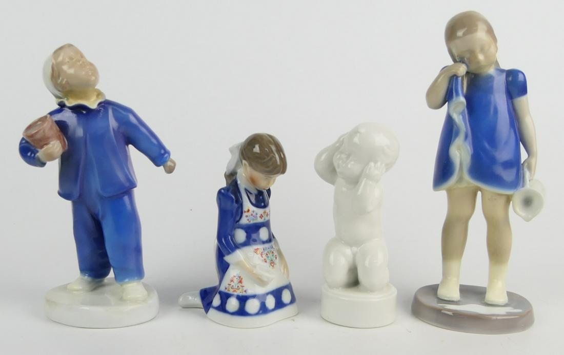 4 PC BING & GRONDAHL CHILDREN PORCELAIN GROUP: 4 PC BING & GRONDAHL CHILDREN PORCELAIN GROUP, LARGEST MEASURES 7" HEIGHT.