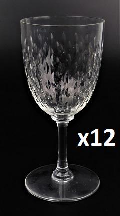 12 BACCARAT "PARIS" CRYSTAL WINE 5 3/4" GOBLETS: 12 BACCARAT "PARIS" CRYSTAL WINE 5 3/4" GOBLETS