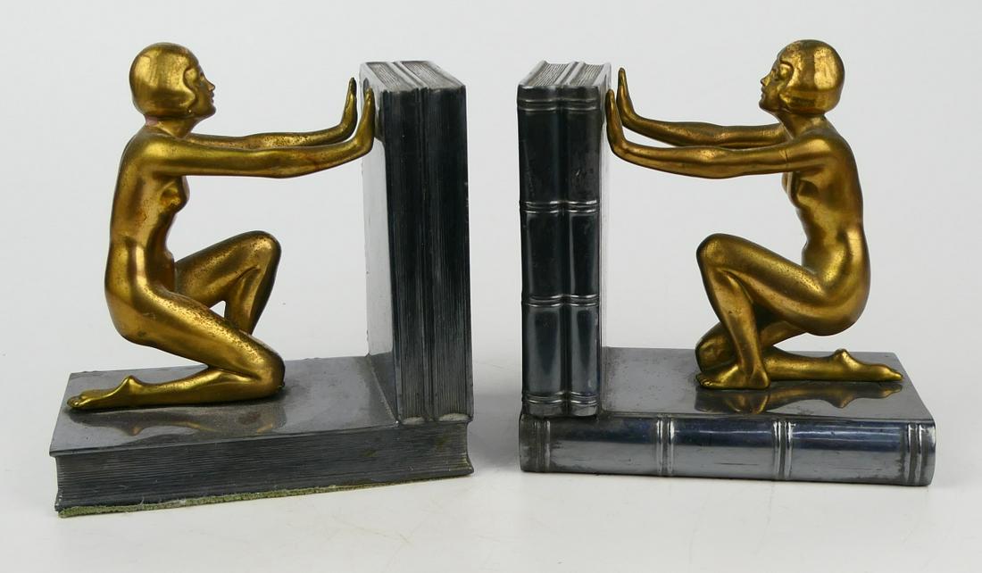 PAIR JENNINGS BROS ART DECO STYLE BOOKENDS (1 of 4)