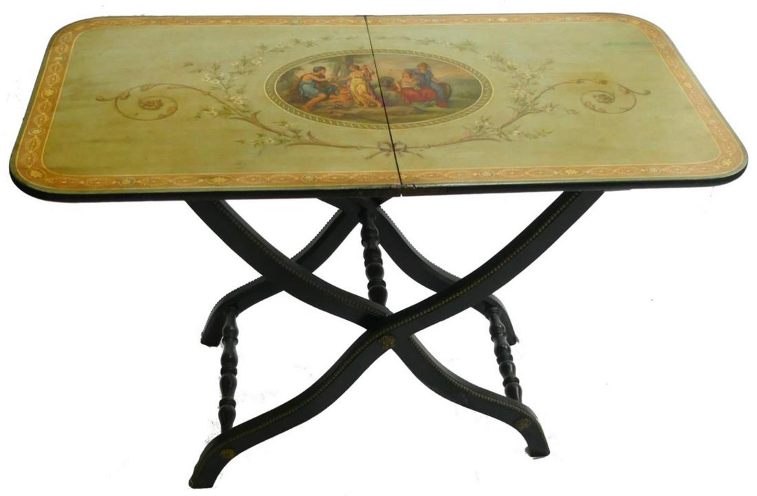 ANTIQUE ENGLISH HAND PAINTED FOLDING PICNIC TABLE (1 of 6)