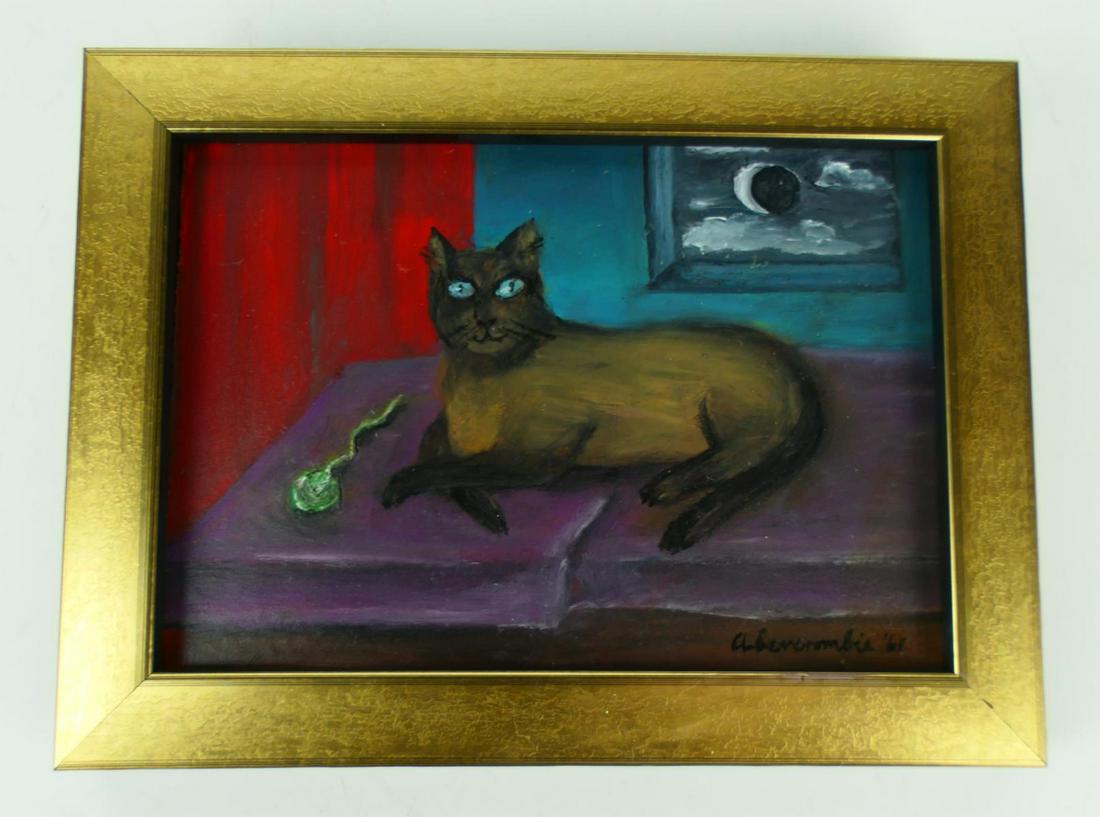 ATTR GERTRUDE ABERCROMBIE (USA 1909-1977) CAT OIL (1 of 6)
