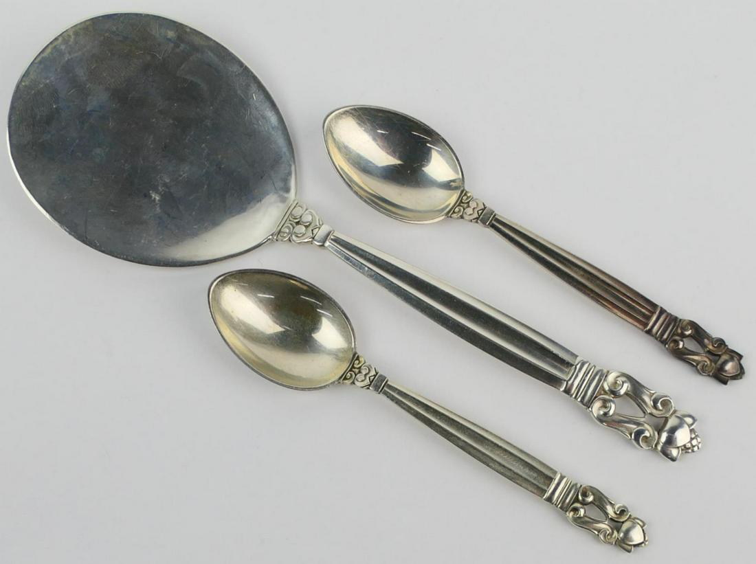 LOT 3 GEORG JENSEN "ACORN" DANISH STERLING ITEMS (1 of 3)