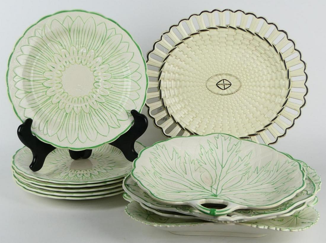 LOT OF 11 19th C WEDGWOOD EARTHENWARE DESSERT (1 of 4)