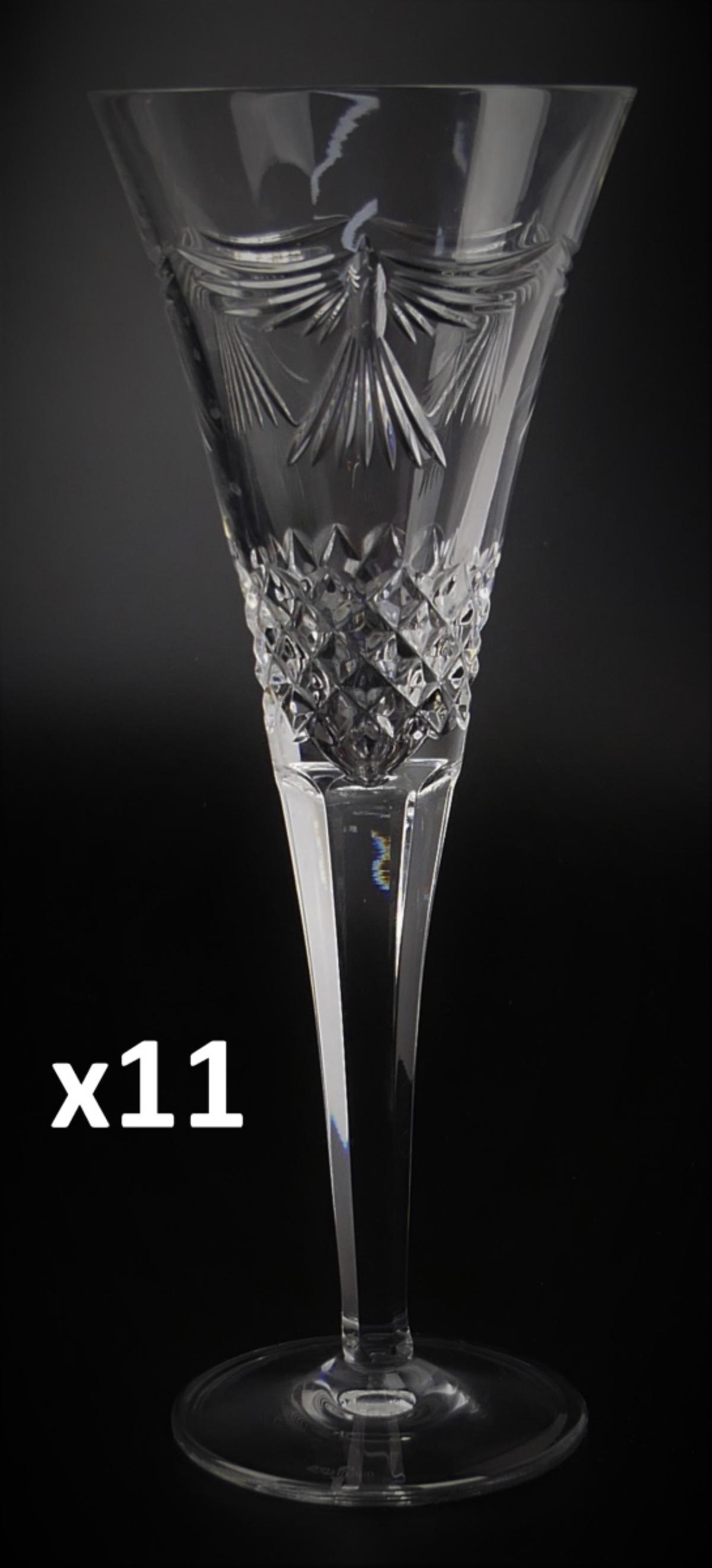 11 WATERFORD MILLENIUM FLUTED CHAMPAGNE GLASSES (1 of 6)
