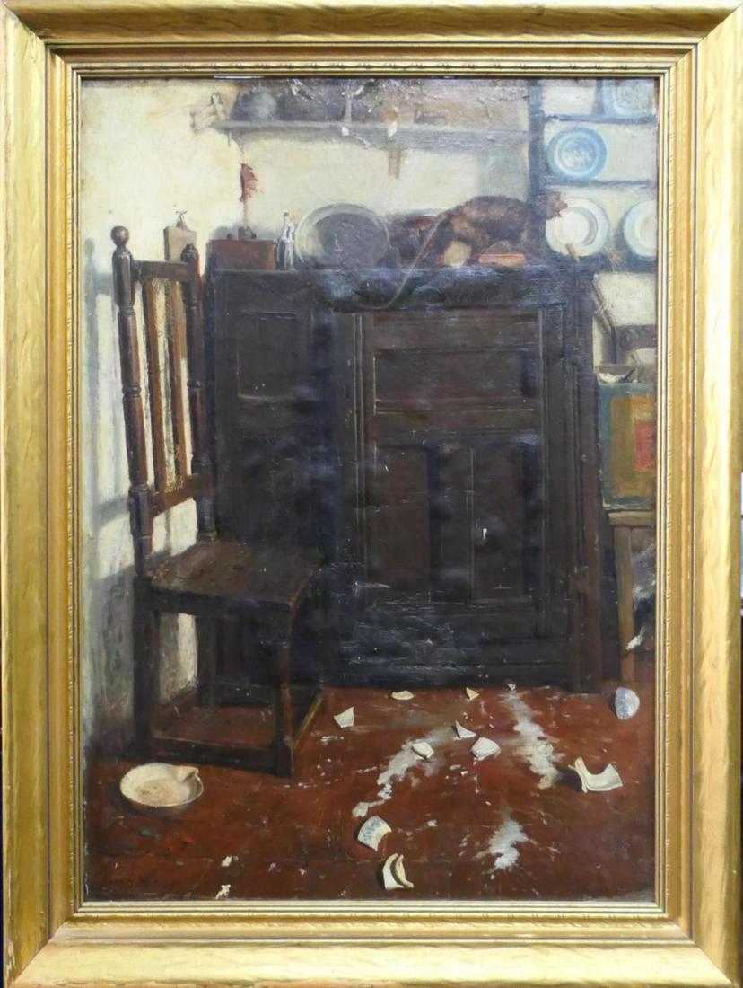 SAM H MURRAY 1876 CONTINENTAL SCHOOL OIL ON CANVAS (1 of 6)