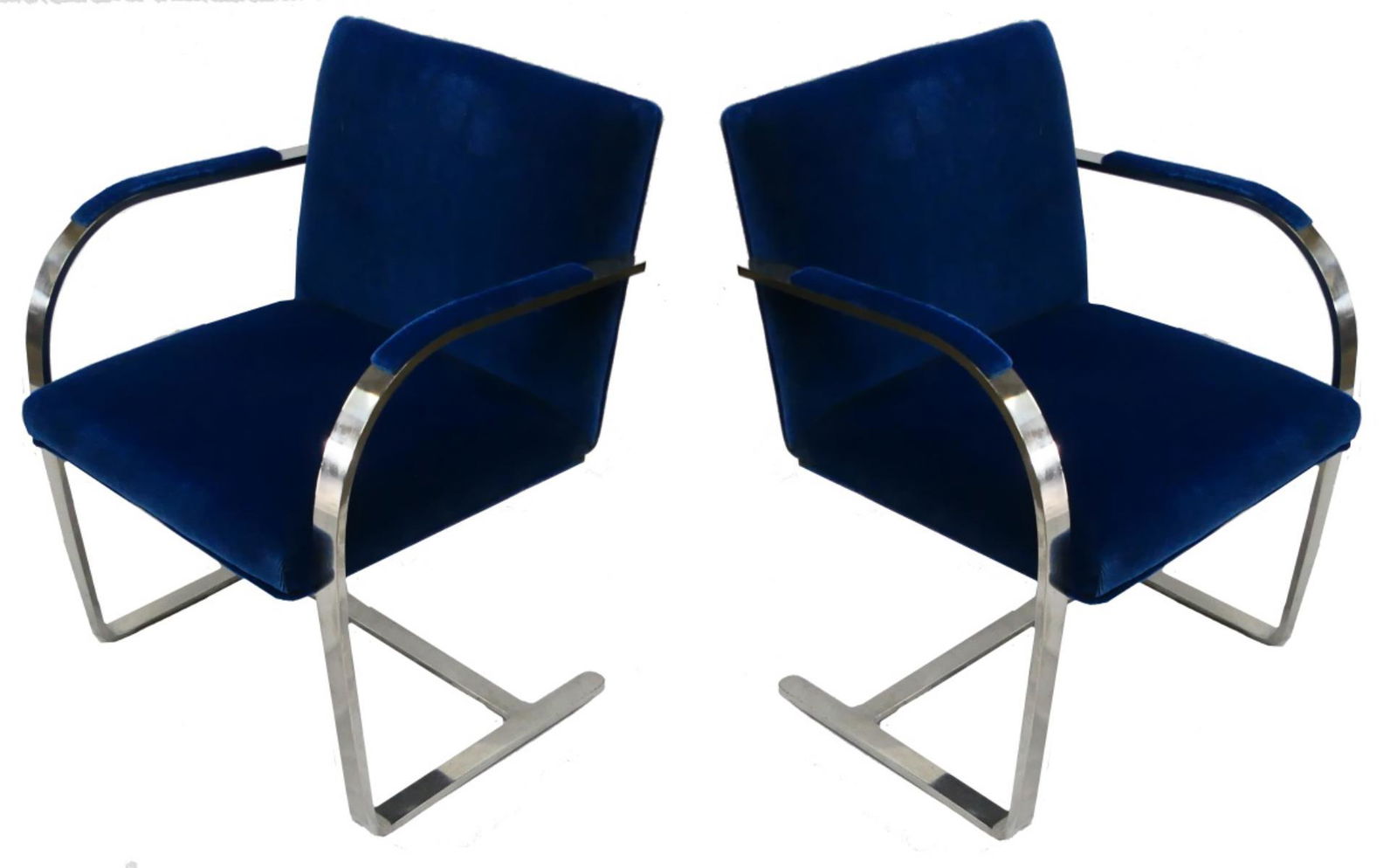 PAIR MILO BAUGHMAN MODERN FLAT BAR CHAIRS (1 of 5)