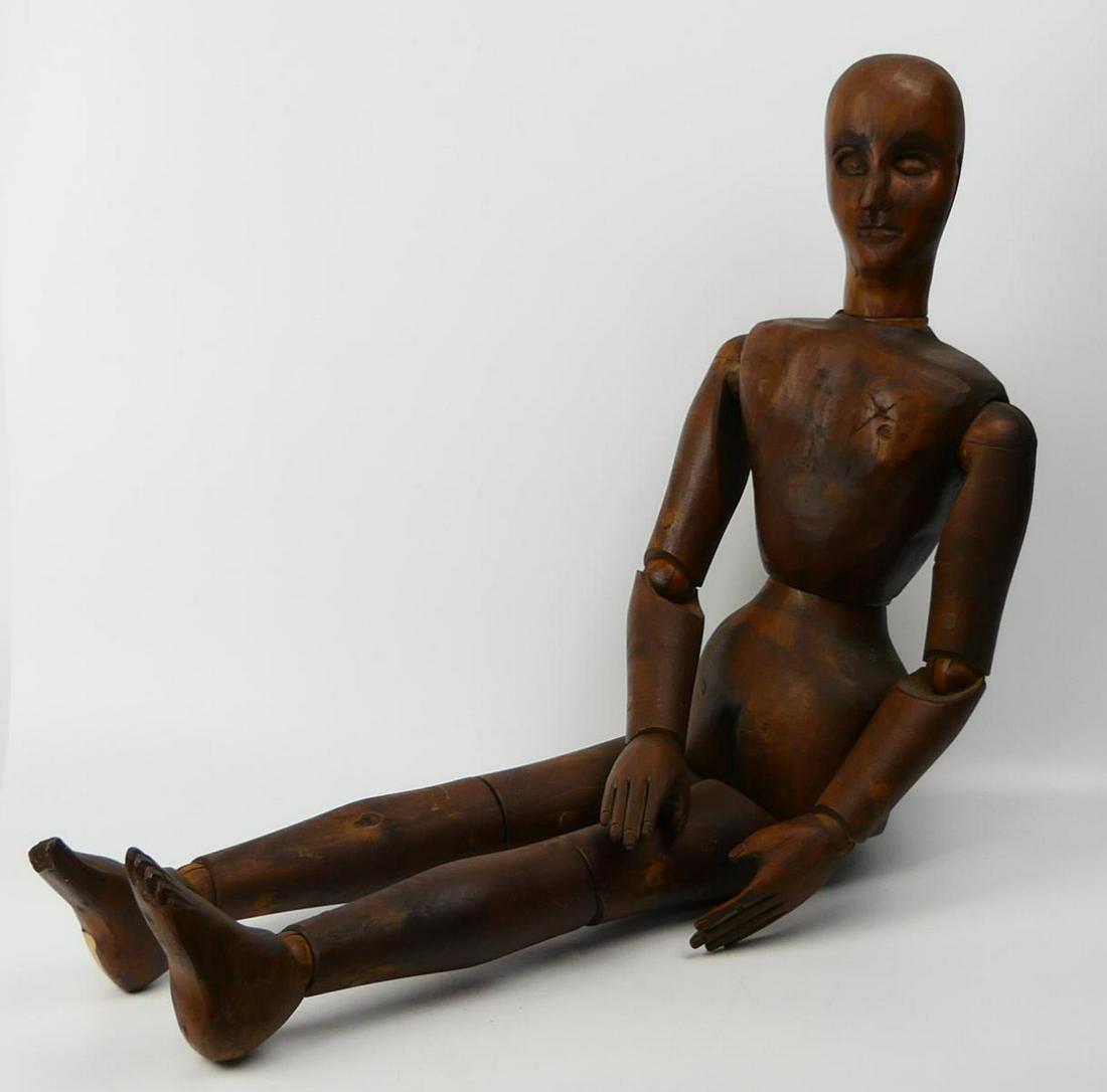 19th CENTURY WOODEN ARTICULATED ARTIST'S MANNEQUIN (1 of 9)