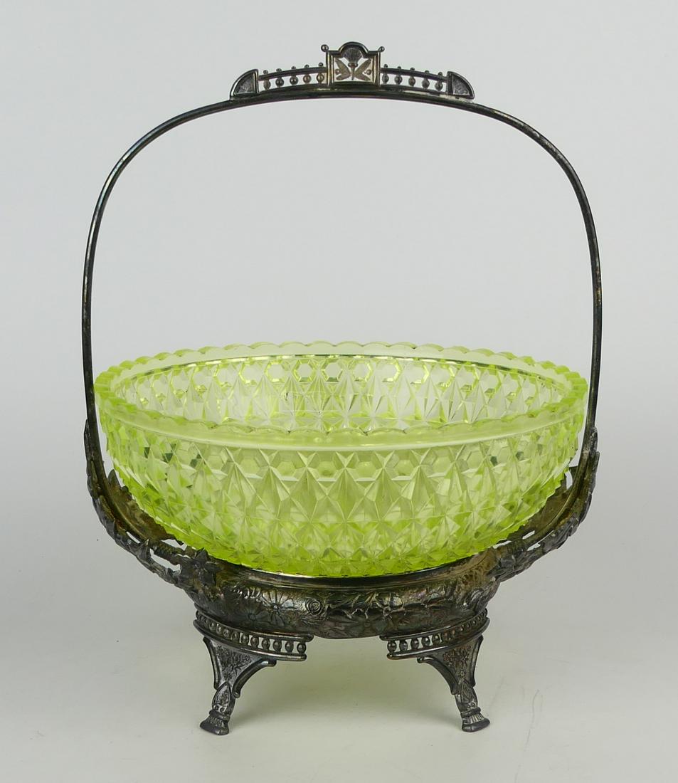 ART DECO TORONTO SILVERPLATE GLASS WEDDING BASKET (1 of 4)