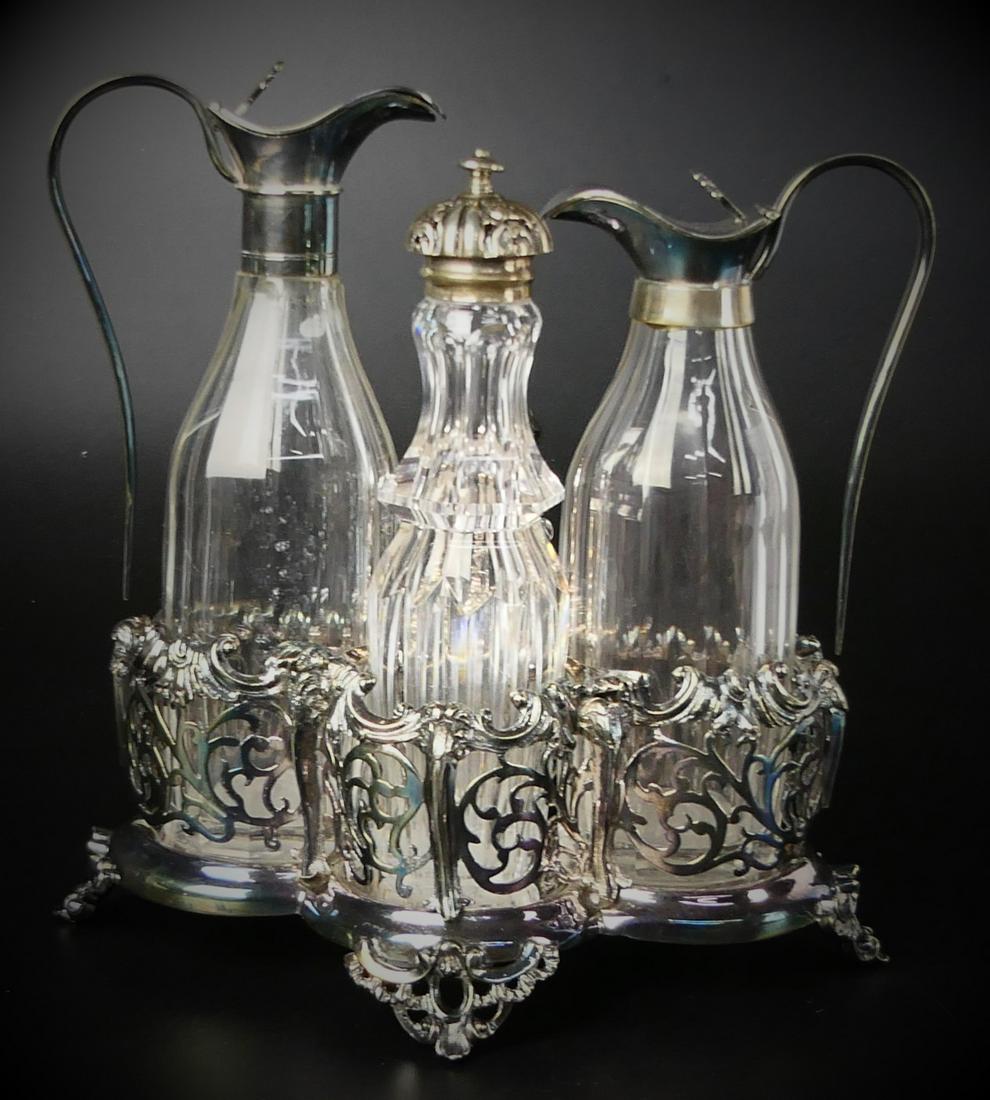 ANTIQUE ELKINGTON ENGLISH SILVERPLATE CRUET SET (1 of 4)