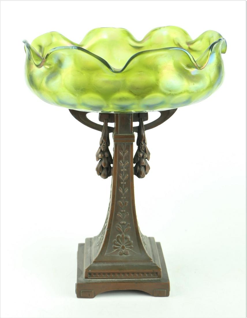 LOETZ GLASS ART NOUVEAU FOOTED 9" COMPOTE (1 of 4)
