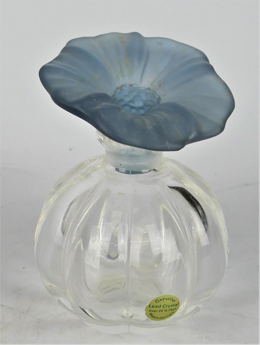 GERMAN LEAD CRYSTAL ART GLASS FLORAL SCENT BOTTLE (1 of 3)