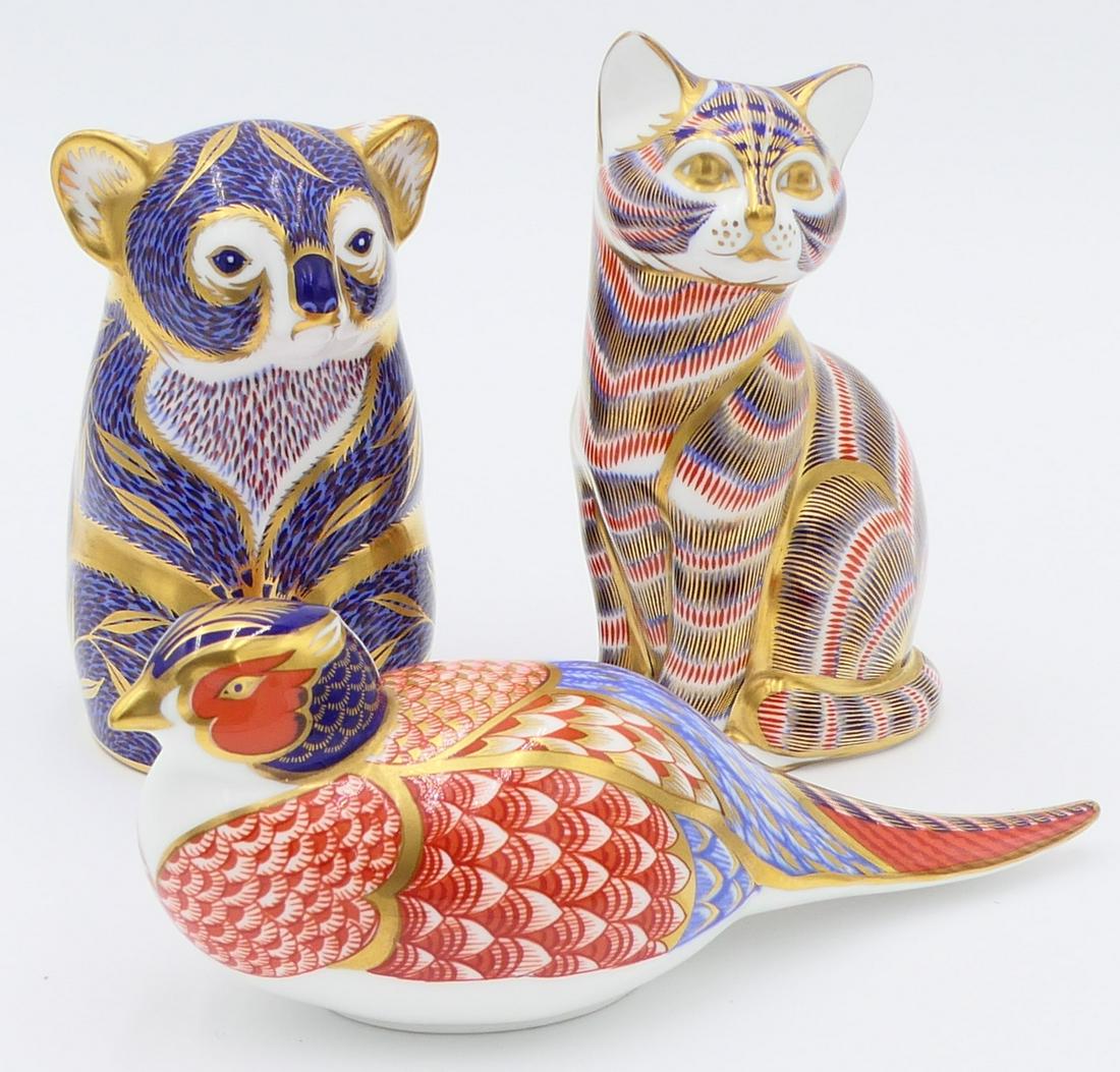 3 PC ROYAL CROWN DERBY PORCELAIN ANIMAL GROUP (1 of 8)