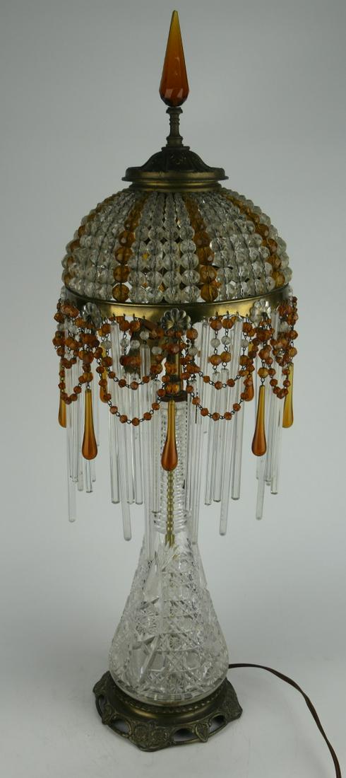 CHIC CUT CRYSTAL 27" LAMP: CHIC CUT CRYSTAL 27" LAMP