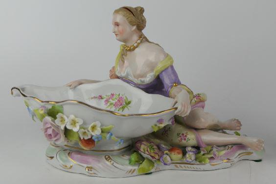 ANTIQUE SITZENDORF PORCLAIN FIGURAL BOWL (1 of 1)